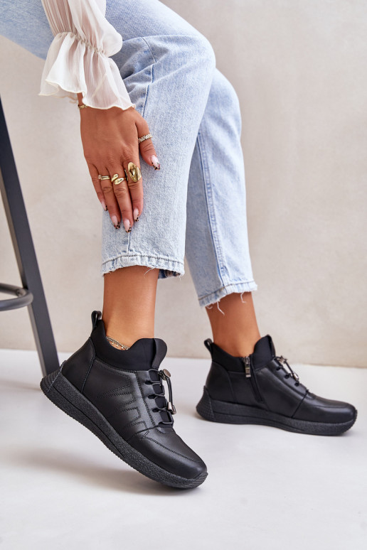 zahriať sa tenisky Kožené Zapnuté Hrad Artiker 55C0041 čierna zahriať sa tenisky Kožené Zapnuté Hrad Artiker 55C0041 čierna