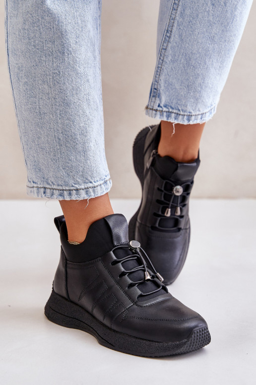 zahriať sa tenisky Kožené Zapnuté Hrad Artiker 55C0041 čierna zahriať sa tenisky Kožené Zapnuté Hrad Artiker 55C0041 čierna