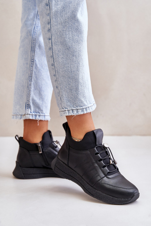 zahriať sa tenisky Kožené Zapnuté Hrad Artiker 55C0041 čierna zahriať sa tenisky Kožené Zapnuté Hrad Artiker 55C0041 čierna