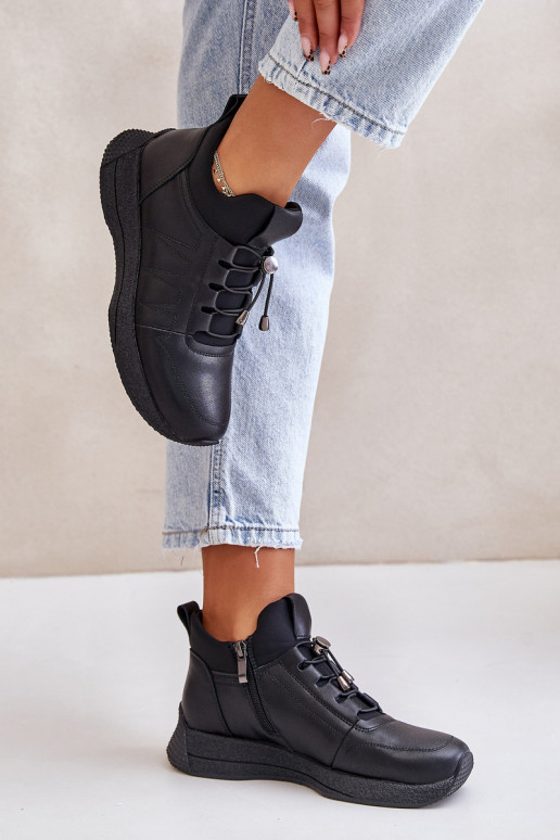 zahriať sa tenisky Kožené Zapnuté Hrad Artiker 55C0041 čierna zahriať sa tenisky Kožené Zapnuté Hrad Artiker 55C0041 čierna