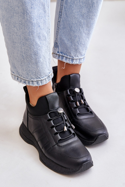 zahriať sa tenisky Kožené Zapnuté Hrad Artiker 55C0041 čierna zahriať sa tenisky Kožené Zapnuté Hrad Artiker 55C0041 čierna