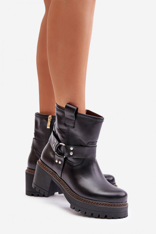 Dámske čižmy Zapnuté Hrad LeInski 3435 čierna