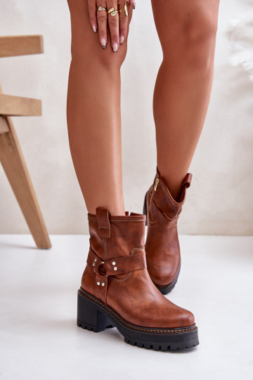 Dámske čižmy Zapnuté Hrad LeInski 3435 Hnedá farba