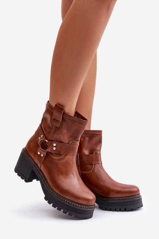 Dámske čižmy Zapnuté Hrad LeInski 3435 Hnedá farba Dámske čižmy Zapnuté Hrad LeInski 3435 Hnedá farba