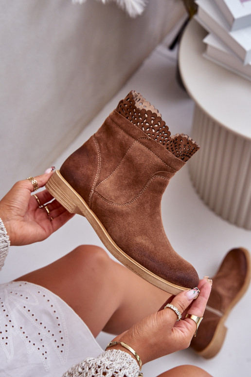 nízke podpätky pre ženy so širokými podpätkami zo semišu LeInski 3624 Hnedá farba nízke podpätky pre ženy so širokými podpätkami zo semišu LeInski 3624 Hnedá farba