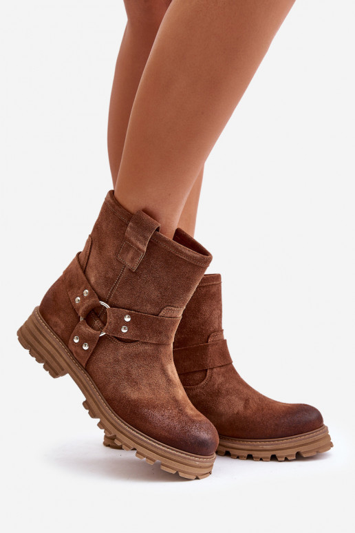 Semišové topánky Dámske so širokými podpätkami LeInski 3610 Hnedá farba Semišové topánky Dámske so širokými podpätkami LeInski 3610 Hnedá farba