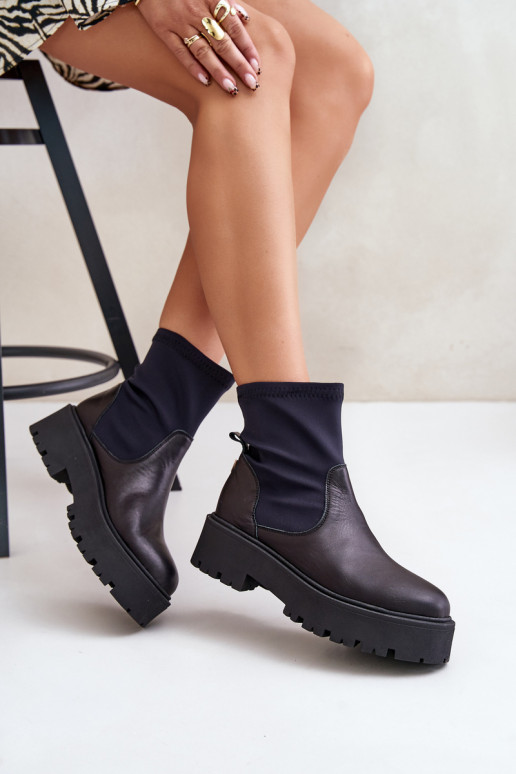 Zazoo 2947 Trvalý model Dámske čižmy Vyrobené z prírodnej kože čierna Zazoo 2947 Trvalý model Dámske čižmy Vyrobené z prírodnej kože čierna