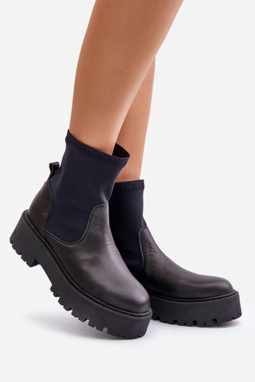 Zazoo 2947 Trvalý model Dámske čižmy Vyrobené z prírodnej kože čierna Zazoo 2947 Trvalý model Dámske čižmy Vyrobené z prírodnej kože čierna