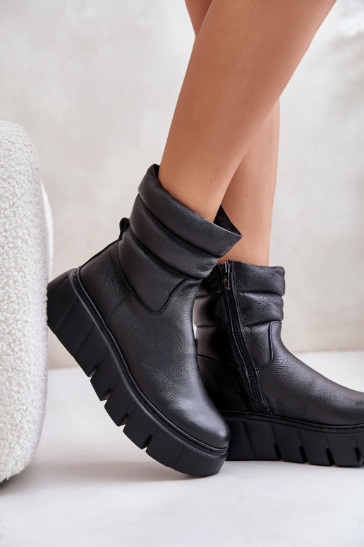 Zazoo 60512 Dámske čižmy z pravej kože Zapnuté Hrad teplé s plsťou čierna Zazoo 60512 Dámske čižmy z pravej kože Zapnuté Hrad teplé s plsťou čierna