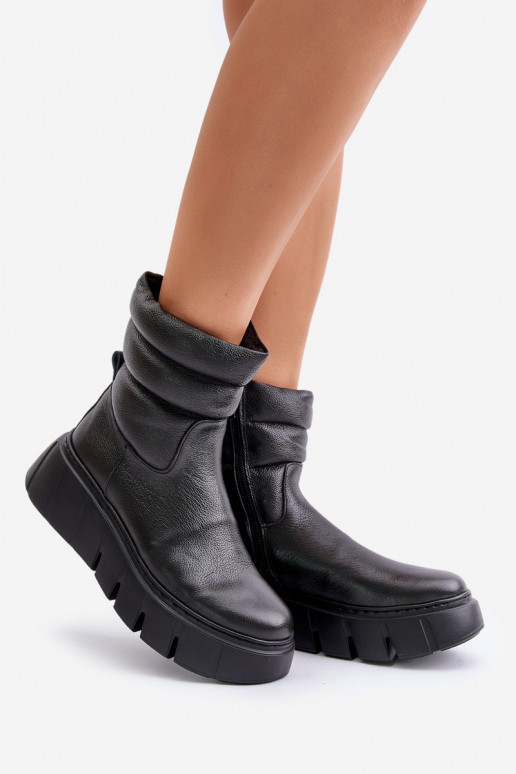 Zazoo 60512 Dámske čižmy z pravej kože Zapnuté Hrad teplé s plsťou čierna Zazoo 60512 Dámske čižmy z pravej kože Zapnuté Hrad teplé s plsťou čierna