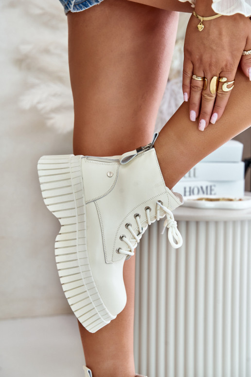 zahriať sa Kožené Čižmy topánky s trendovou masívnou podrážkou GOE OO2N4127slonovina zahriať sa Kožené Čižmy topánky s trendovou masívnou podrážkou GOE OO2N4127slonovina