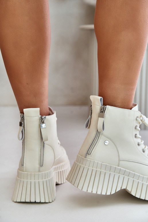 zahriať sa Kožené Čižmy topánky s trendovou masívnou podrážkou GOE OO2N4127slonovina zahriať sa Kožené Čižmy topánky s trendovou masívnou podrážkou GOE OO2N4127slonovina