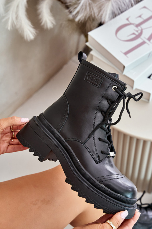 Dámske vysoké jazdecké čižmy Čižmy zahriať sa Vyrobené z prírodnej kože Goe OO2N4115-IN2 čierna Dámske vysoké jazdecké čižmy Čižmy zahriať sa Vyrobené z prírodnej kože Goe OO2N4115-IN2 čierna