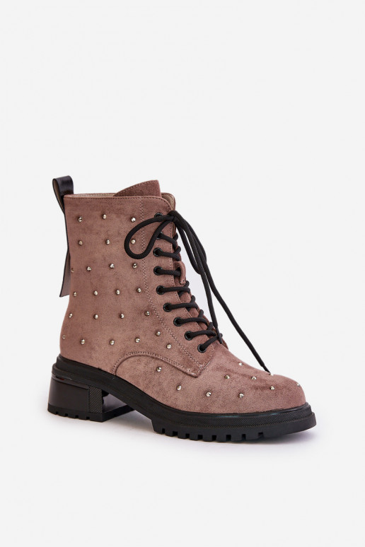 Zdobené Pracovné členkové topánky Dámske zahriať sa D&A MR880-017 hlinené farby Zdobené Pracovné členkové topánky Dámske zahriať sa D&A MR880-017 hlinené farby