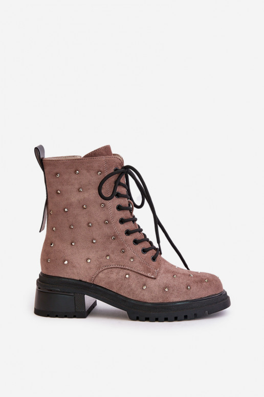 Zdobené Pracovné členkové topánky Dámske zahriať sa D&A MR880-017 hlinené farby Zdobené Pracovné členkové topánky Dámske zahriať sa D&A MR880-017 hlinené farby