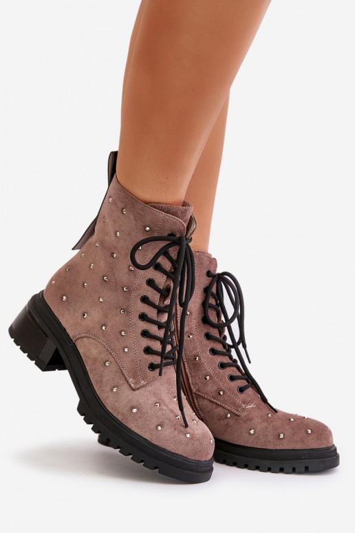 Zdobené Pracovné členkové topánky Dámske zahriať sa D&A MR880-017 hlinené farby Zdobené Pracovné členkové topánky Dámske zahriať sa D&A MR880-017 hlinené farby