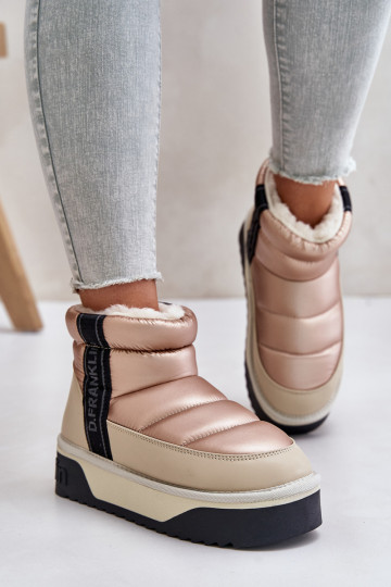 Nízka Snehule Zapnuté hrubej podrážke D.Franklin DFSH371010 béžová