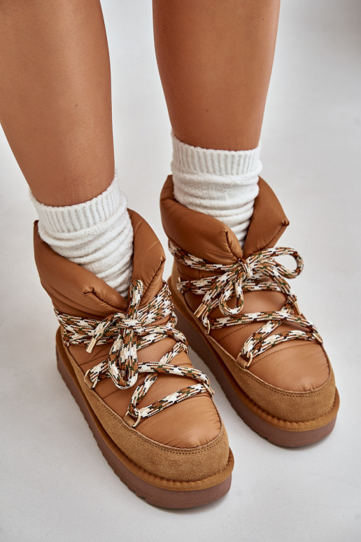 zo semišu Snehule DámskeGrubym Šnurovaniem D.Franklin DFSH375003 Hnedá farba zo semišu Snehule DámskeGrubym Šnurovaniem D.Franklin DFSH375003 Hnedá farba