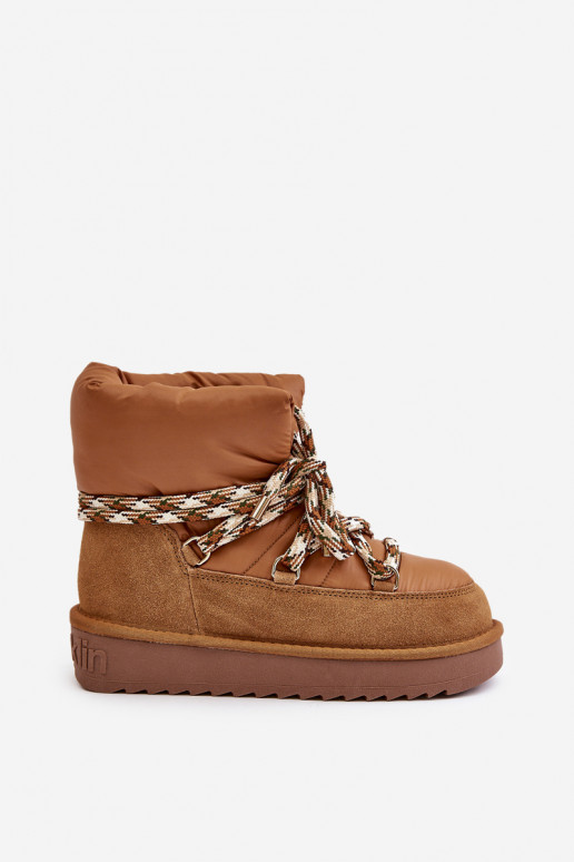 zo semišu Snehule DámskeGrubym Šnurovaniem D.Franklin DFSH375003 Hnedá farba zo semišu Snehule DámskeGrubym Šnurovaniem D.Franklin DFSH375003 Hnedá farba