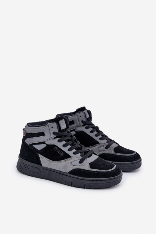 zo semišu Tenisky model obuvi pánske Big Star OO174303 Hi-Poly System Čierna a-sivá zo semišu Tenisky model obuvi pánske Big Star OO174303 Hi-Poly System Čierna a-sivá