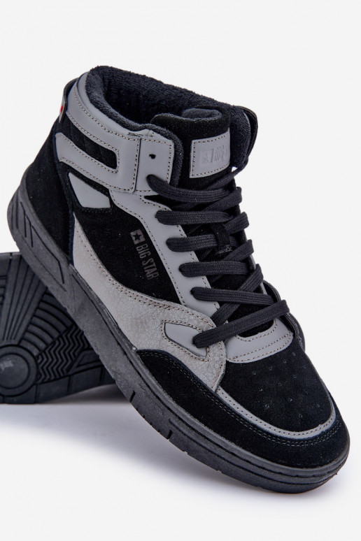 zo semišu Tenisky model obuvi pánske Big Star OO174303 Hi-Poly System Čierna a-sivá zo semišu Tenisky model obuvi pánske Big Star OO174303 Hi-Poly System Čierna a-sivá