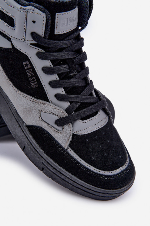 zo semišu Tenisky model obuvi pánske Big Star OO174303 Hi-Poly System Čierna a-sivá zo semišu Tenisky model obuvi pánske Big Star OO174303 Hi-Poly System Čierna a-sivá