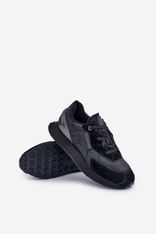 Kožené Tenisky model obuvi pánske Big Star OO174297 Hi-Poly System čierna Kožené Tenisky model obuvi pánske Big Star OO174297 Hi-Poly System čierna