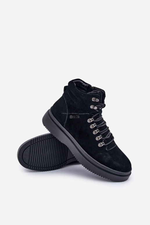 zo semišu topánky pánske zahriať sa Big Star OO174187 čierna