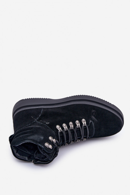 zo semišu topánky pánske zahriať sa Big Star OO174187 čierna