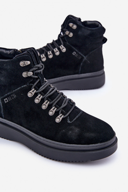 zo semišu topánky pánske zahriať sa Big Star OO174187 čierna