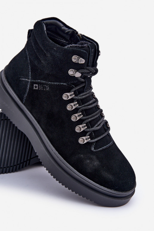 zo semišu topánky pánske zahriať sa Big Star OO174187 čierna