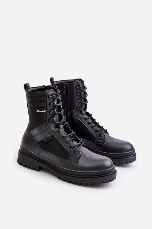 Kožené topánky Čižmy pánske zahriať sa Big Star OO174164 čierna