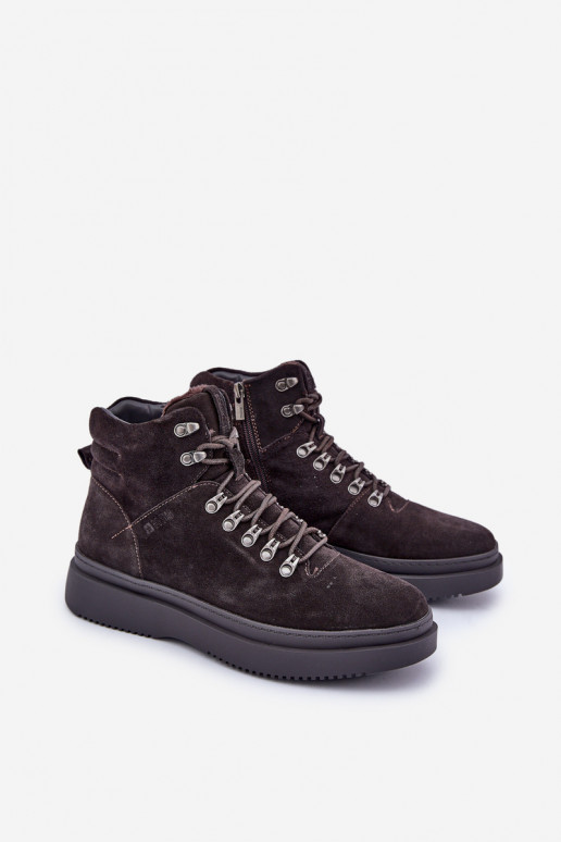 zo semišu topánky pánske zahriať sa Big Star OO174189 Hnedá farba