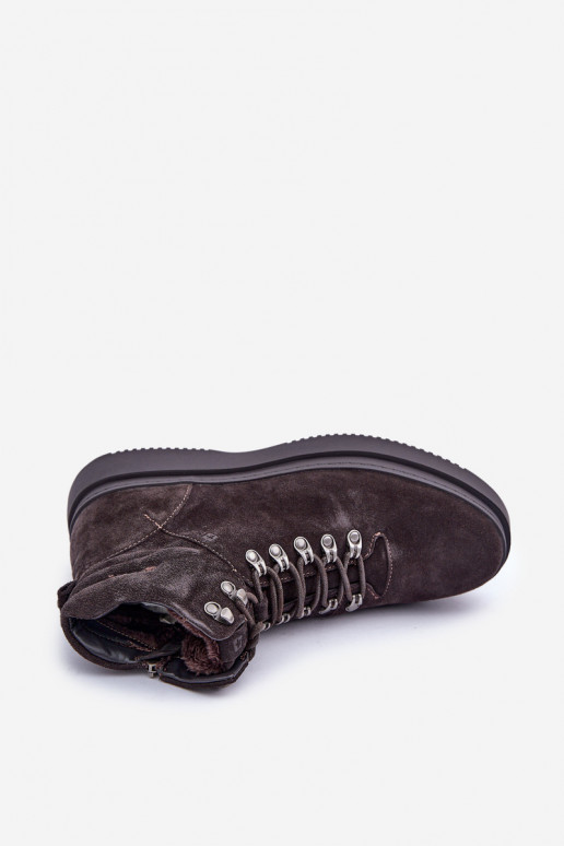 zo semišu topánky pánske zahriať sa Big Star OO174189 Hnedá farba