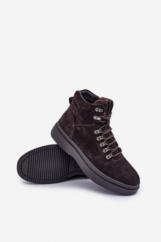 zo semišu topánky pánske zahriať sa Big Star OO174189 Hnedá farba