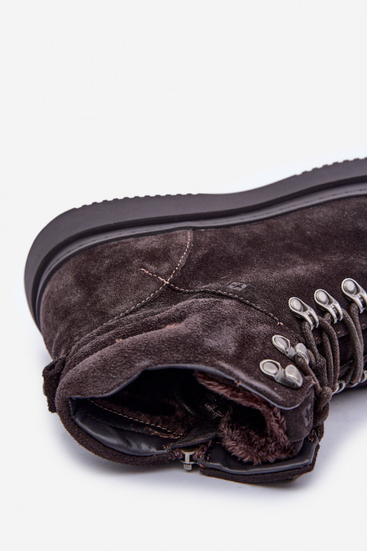 zo semišu topánky pánske zahriať sa Big Star OO174189 Hnedá farba