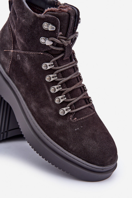 zo semišu topánky pánske zahriať sa Big Star OO174189 Hnedá farba