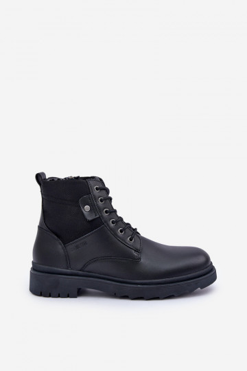 Kožené zahriať sa topánky Čižmy pánske Big Star OO174166 čierna 2