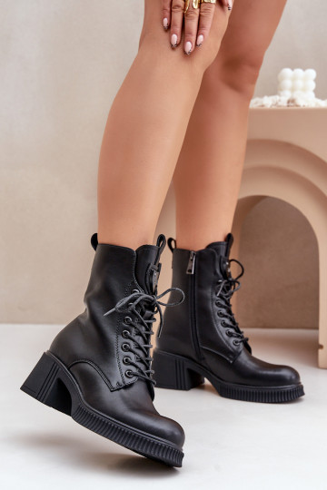 zahriať sa Dámske čižmy Vyrobené z prírodnej kože Vinceza 66671 čierna