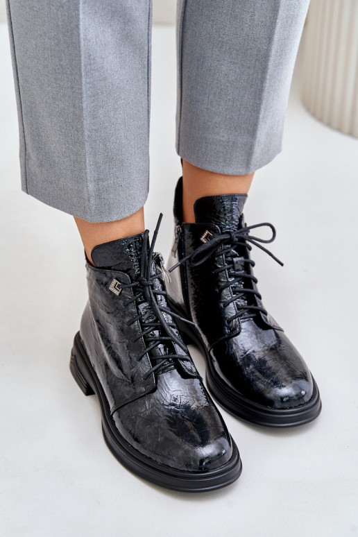 Kožené s lakovým efektom Dámske čižmy zahriať sa Zapnuté Hrad D&A LZ42-042 Čierna a-sivá Kožené s lakovým efektom Dámske čižmy zahriať sa Zapnuté Hrad D&A LZ42-042 Čierna a-sivá