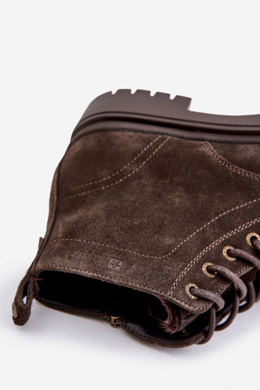 zo semišu zahriať sa Čižmy pánske Zapnuté Hrad Big Star OO174229 Hnedá farba