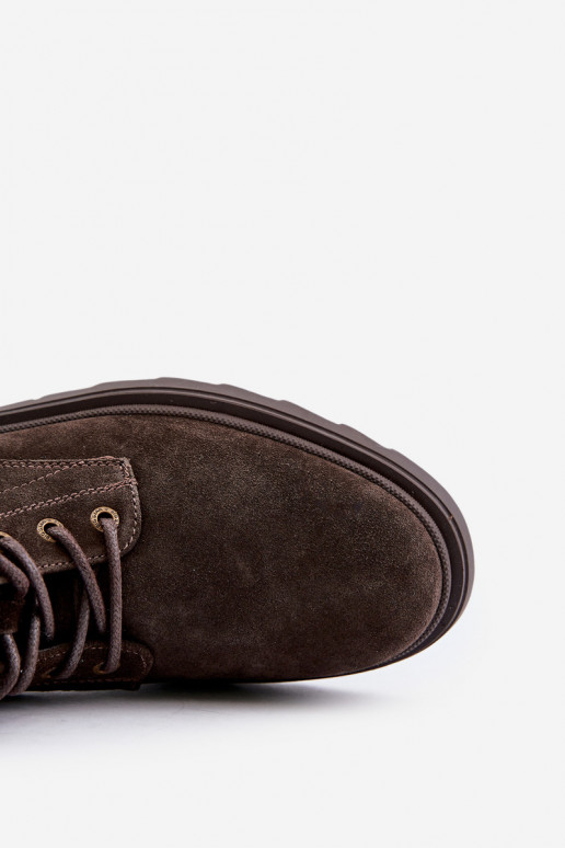 zo semišu zahriať sa Čižmy pánske Zapnuté Hrad Big Star OO174229 Hnedá farba