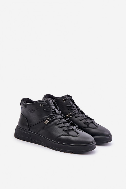 Kožené zahriať sa Štýlovýl tenisiek čižiem pánske Lee Cooper LCJ-24-33-2913 čierna Kožené zahriať sa Štýlovýl tenisiek čižiem pánske Lee Cooper LCJ-24-33-2913 čierna