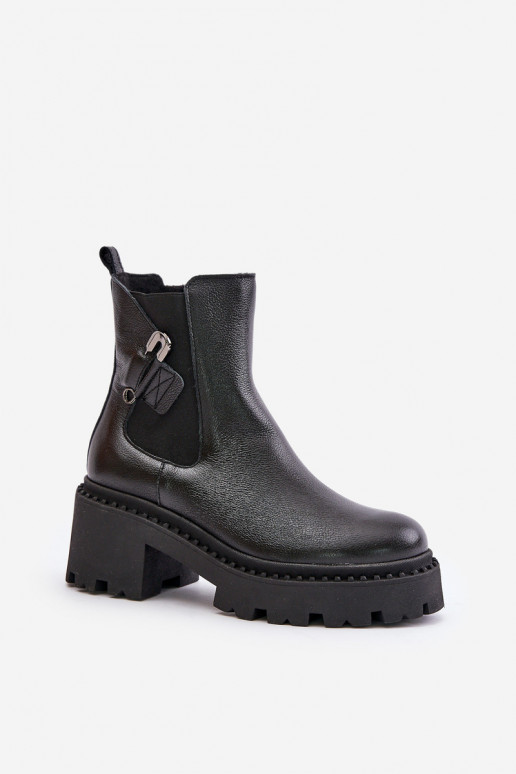 Zazoo 60490 Kožené zahriať sa Čižmy s ozdobami čierna Zazoo 60490 Kožené zahriať sa Čižmy s ozdobami čierna