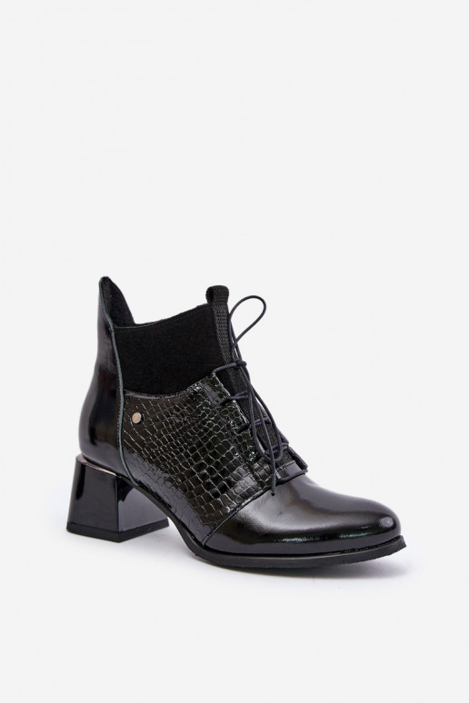 Zazoo 60503 Kožené Čižmy s podpätkami zahriať sa čierna Zazoo 60503 Kožené Čižmy s podpätkami zahriať sa čierna