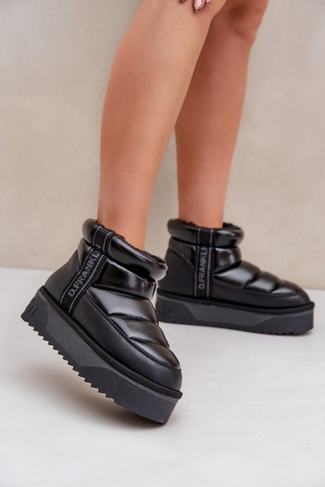 Nízka Snehule Zapnuté hrubej podrážke D.Franklin DFSH371011 čierna 2