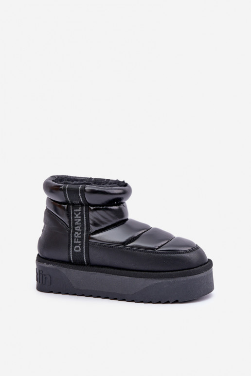 Nízka Snehule Zapnuté hrubej podrážke D.Franklin DFSH371011 čierna Nízka Snehule Zapnuté hrubej podrážke D.Franklin DFSH371011 čierna