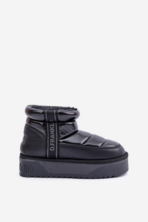 Nízka Snehule Zapnuté hrubej podrážke D.Franklin DFSH371011 čierna Nízka Snehule Zapnuté hrubej podrážke D.Franklin DFSH371011 čierna