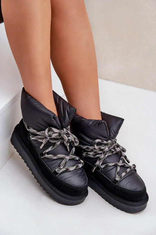 zo semišu Snehule DámskeGrubym Šnurovaniem D.Franklin DFSH375003 čierna zo semišu Snehule DámskeGrubym Šnurovaniem D.Franklin DFSH375003 čierna