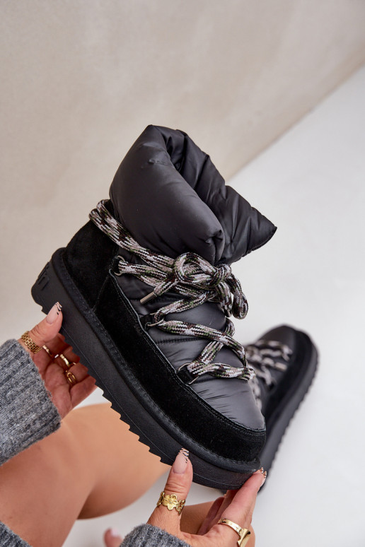 zo semišu Snehule DámskeGrubym Šnurovaniem D.Franklin DFSH375003 čierna zo semišu Snehule DámskeGrubym Šnurovaniem D.Franklin DFSH375003 čierna